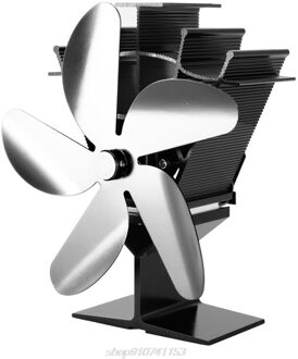 201S 5 Blades Warmte Aangedreven Kachel Ventilator Voor Hout Log Brander Heater Haard Brandstofbesparing Rustig Ecofan N02 20 Zilver