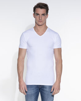 202 - T-shirt 1-pack Body Fit V-Hals Wit - XL