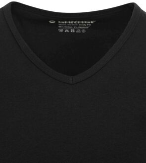 202 - T-shirt 1-pack Body Fit V-Hals Zwart - S