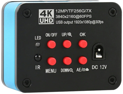 2020 12MP 4K 1080P USB HDMI Industrial Video Microscope Camera + 180X 300X 200X 500X 100X C mount Lens + 56 LED Ring Light