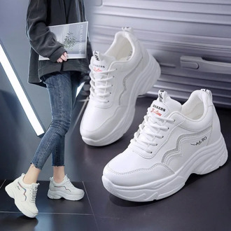 2020 Autumn New Women's White Shoes Sneaker Thick-Soled Casual Shoes Increased Women's Shoes Single Shoes zapatillas mujer
