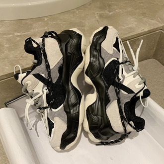 2020 Autumn Woman Old Dad Shoes Fashion Sneakers Luxury Brand Platform Sports Casual Shoes Chunky Vulcanized Shoes Women Black