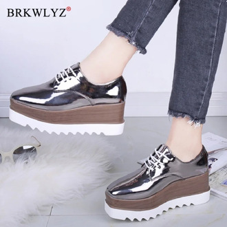 2020 Autumn Women Wedges Shoes Platform Oxford Women Shoes Fashion Women Casual Shoes Female Lace Up Women Sneakers