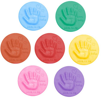 2020 Baby Care Air Drying Soft Clay Baby Handprint Footprint Imprint Kit Casting Parent-child Hand Inkpad Fingerprint 20g