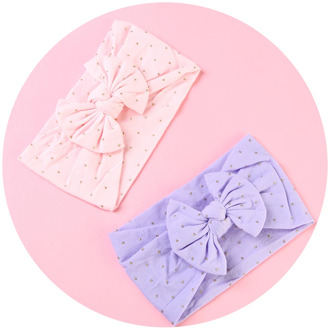 2020 Baby Girl Accessories Gold Dot Children Turban Headband Bows Cute Ribbit Ears Girls Hairbands Wide Headwear Kids Hair Tie