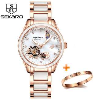 2020 Butterfly Ceramic Clock Women's Wristwatches Sapphire Crystal Female Watch Lady's Dress Mechanical Watches Relogio Feminin