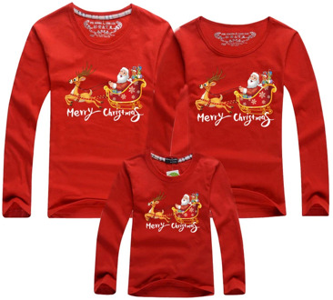 2020 Christmas Family Matching Outfits Cartoons Print Parent-child Long sleev T-shirts Baby Kid Dad Mom Matching Family Outfits