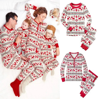 2020 Christmas Family Matching Pajamas Set Cute Deer Adult Kid Family Matching Clothes Xmas Family Sleepwear Pj's Set Top+Pants