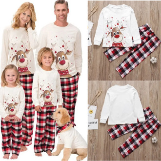 2020 Christmas Family Matching Pajamas Set Cute Deer Adult Kid Family Matching Clothes Xmas Sleepwear Pj's Baby Romper 6-18M