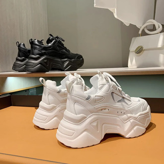2020 Chunky Sneakers Women Winter Thick Bottom Daddy Shoes Thick Bottom Round Toe Breathing Leisure Women Shoes Platform Shoes