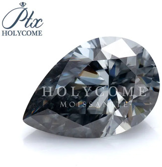 2020 custom pear cut dark gray color 12*8MM Loose Diamond Moissanites for jewelry earrings necklace kolczyki Серьги кольцо