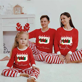 2020 Family Matching Outfit Clothing Christmas Pajamas Set Xmas Adult Kids Cute Nightwear Christmas Cartoon Print Sleepwear Suit