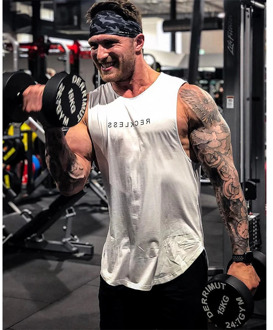 2020 Fashion Fitness Gym Clothes Tank Top Men's Quick-drying Fitness Sleeveless Solid Vest Loose Sexy Training Clothes Men