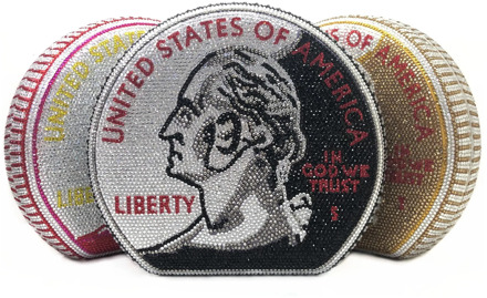 2020 Fashion Hot Sale Dollar Evening Bag Hot Rhinestone Clutch Coin Shape Single Shoulder Party Bag Evening Bag Round Bag