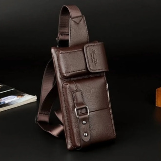 2020 fashion men's bag waist bag male outdoor sports running mobile phone bag shoulder bag chest bag soft leatherсумка для мужчи