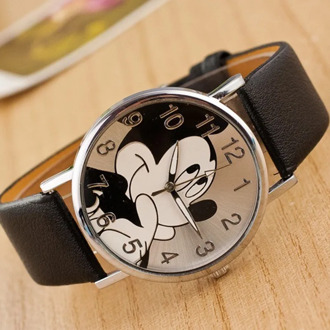 2020 Fashion Mickey Cartoon Watch Bear minnie women watch boy cartoon watches imitation leather Unisex quartz wristwatch studen