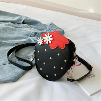 2020 Fashion Summer Girl Kids New Crossbody Bag Cute Strawberry Shape Shoulder Handbags Bright Color Zipper Small PU Purse