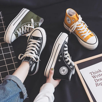 2020 Fashion Women Canvas Shoes Trend Platform Shoes New Comfortable Breathable High Quality Thick Bottom Vulcanized Shoes Women