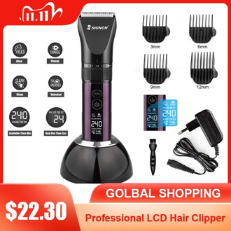 2020 Hair Clipper Professional LCD Display Hair Trimmer Men Electric Beard Trimmer With Charging Station,Ceramic Blade,2200Mah