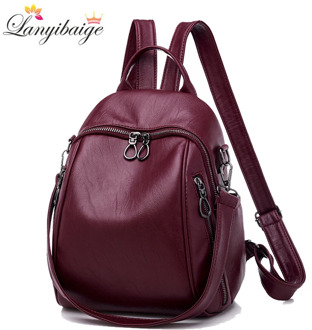 2020 Hot High Quality Leather Backpacks Women High Capacity Travel Backpack School Bags For Teenage Girls Shoulder Bag Mochilas