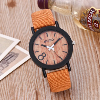 2020 hot sale fashion retro men's and women's imitation wood dial watch quartz watch PU leather strap watch unisex watch