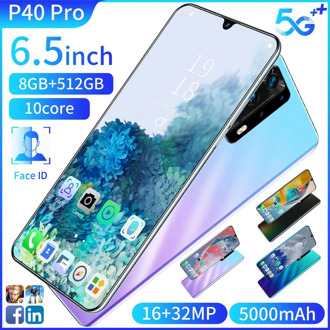2020 Hot Sale P40 Pro Facial Recognition Smartphone 10-Core 8GB +512GB HD+ full Screen 5G LTE Dual SIM Mobile Phone with GPS