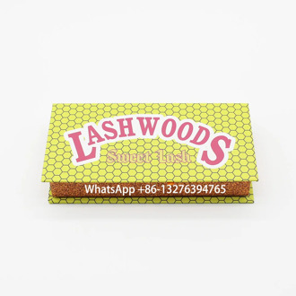 2020 Hot Sale Yellow Lashwoods Lashes Cases Wholesale 20PCS Custom Mink Eyelashes Packaging Box Without Lashes Free Shipping
