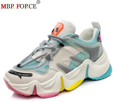 2020 Hot Summer Women Sneakers Vulcanize Breathable Rainbow Color Fashion Casuals Height Increasing Female Chunky Ladies Shoe