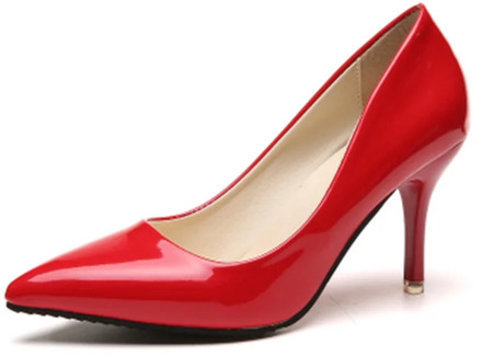 2020 HOT Women Shoes Pointed Toe Pumps Patent Leather Dress High Heels Boat Shoes Wedding Shoes Zapatos Mujer Blue sexy