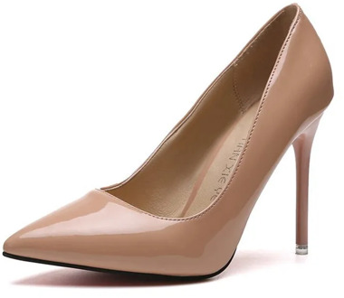 2020 HOT Women Shoes Pointed Toe Pumps Patent Leather Dress High Heels Boat Shoes Wedding Shoes Zapatos Mujer Blue White