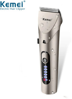 2020 Kemei Hair Clipper Personal Electric Trimmer Rechargeable Strong Power Steel Cutter Head With LED Screen Washable