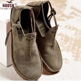 2020 Leather Shoes Woman Spring Retro Ladies Shoes Slip on Ballet Flats Sneakers Comfortable Women Casual Shoes Plus Size 35-43