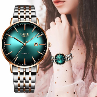 2020 LIGE Luxury Ladies Watch Women Waterproof Rose Gold Steel Strap Women Wristwatch Top Brand Bracelet Clocks Relogio Feminino