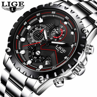 2020 LIGE Men Watch Fashion Quartz Watch Mens Top Brand Luxury All Steel Business Waterproof Sport Watch Relogio Masculino+BOX
