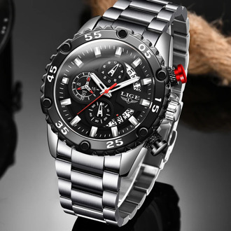 2020 LIGE New Fashion Mens Watches Sport Full Steel Watch Male Military Waterproof Watch Men Quartz Date Clock Relogio Masculino