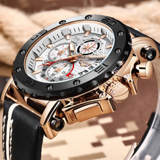 2020 LIGE New Men Watches Top Brand Fashion Sport Leather Watch Mens Luxury Date Waterproof Quartz Chronograph Relogio Masculino
