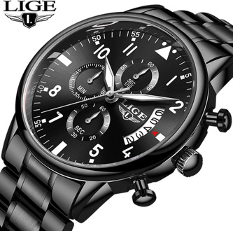 2020 LIGE New Mens Watches Top Brand Luxury Chronograph Waterproof Sports Automatic Date Quartz Watch For Men Relogio Masculino