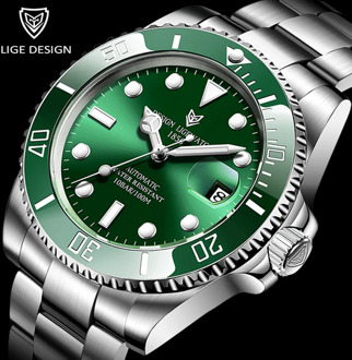 2020 LIGE Watch Men Automatic Mechanical Tourbillon Clock Fashion Sapphire Glass 316L Steel 100 Waterproof Watches NH35 Movement