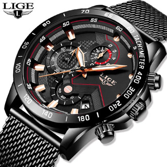 2020 LIGENew Mens Fashion Casual watch For Men Date Quartz Wrist Watch Sport Chronograph Mesh Steel Student Watch relojes hombre