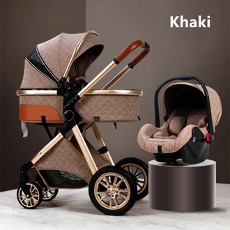 2020 Luxury Baby Stroller 3 in 1 with Car Seat Portable Reversible High Landscape Baby Stroller Hot Mom Stroller Travel Pram