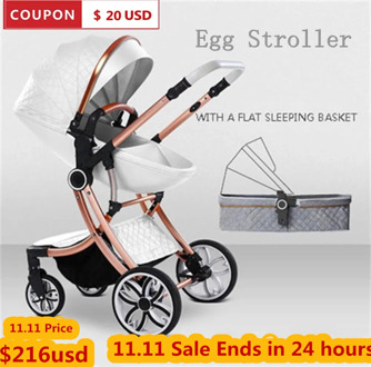 2020 New 2 in 1 Baby Stroller High Landscape Carriage Two Way Newborn Car Can Sit Can Lie Baby Pushchair