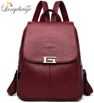 2020 New 2 Style Women Leather Backpacks Female Vintage Backpack For Girls School Bag Travel Bagpack Ladies Sac A Dos Back Pack