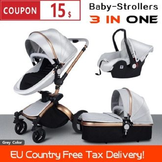 2020 new 3 in 1 stroller high landscape luxury stroller can sit lying shock baby stroller 360 rotating baby stroller babyfond