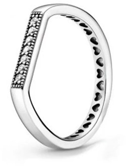 2020 New 925 Sterling Silver Sparkling Brand Bar Stacking Ring Heart Shape Women Engagement Jewelry Making Wedding Rings