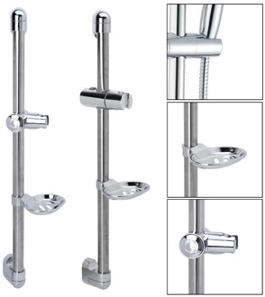 2020 New A Set Shower Rod Soap Dish Lifter Pipe ABS Lifting Frame Adjustable Head Holder