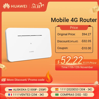 2020 New Arrival HUAWEI Mobile 4G Router LTE SIM Card Router Hotspot NFC Connect CPE 300Mbps Access Point Multi-Language
