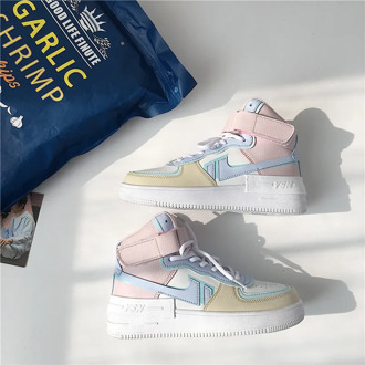 2020 new arrive women shoes sneaker high top pu leather lace up s white Sneakers Women Casual Vulcanized Shoes