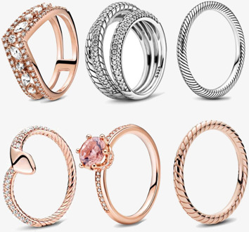 2020 New Autumn 925 Sterling Silver Ring Pave Snake Chain Pattern Ring Crown Rings Women Engagement Anniversary Jewelry