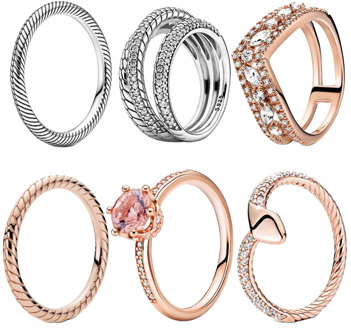 2020 New Autumn 925 Sterling Silver Ring Pave Snake Chain Pattern Ring Crown Rings Women Engagement Anniversary Jewelry