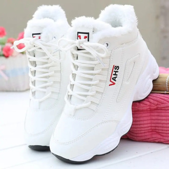 2020 New Autumn Sneakers Woman Vulcanized Shoes Suede Female PU Leather Outdoor Lace-Up Plus Hair Thicken Sneakers Women